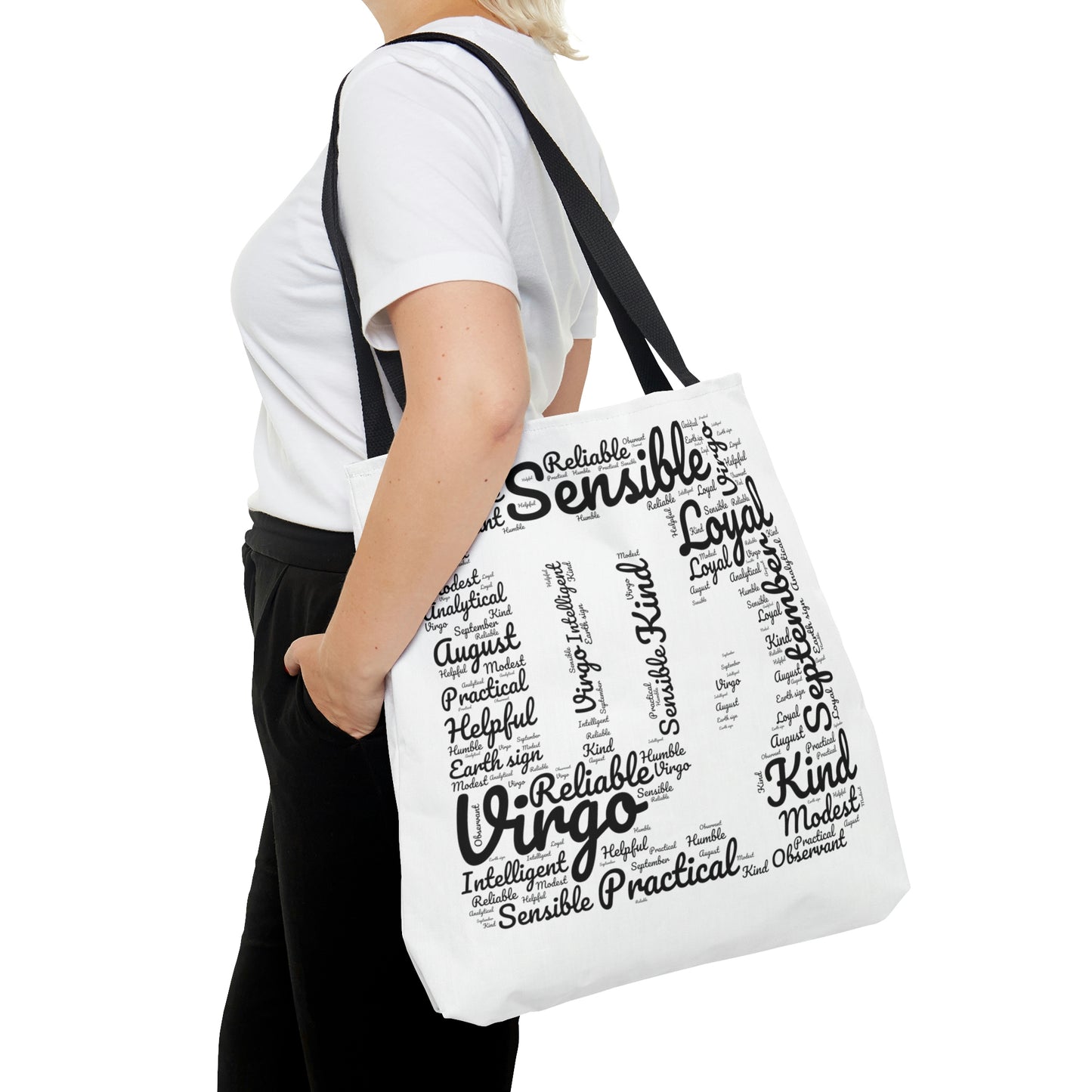 Virgo Zodiac Astrology Sign Traits Black Tote Bag | Shoulder Bag