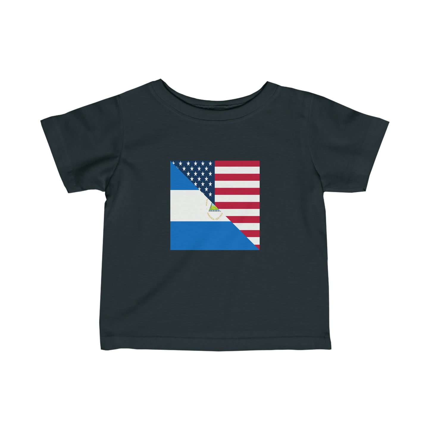 Infant Nicaraguan American Flag Half Nicaragua USA Toddler Tee Shirt