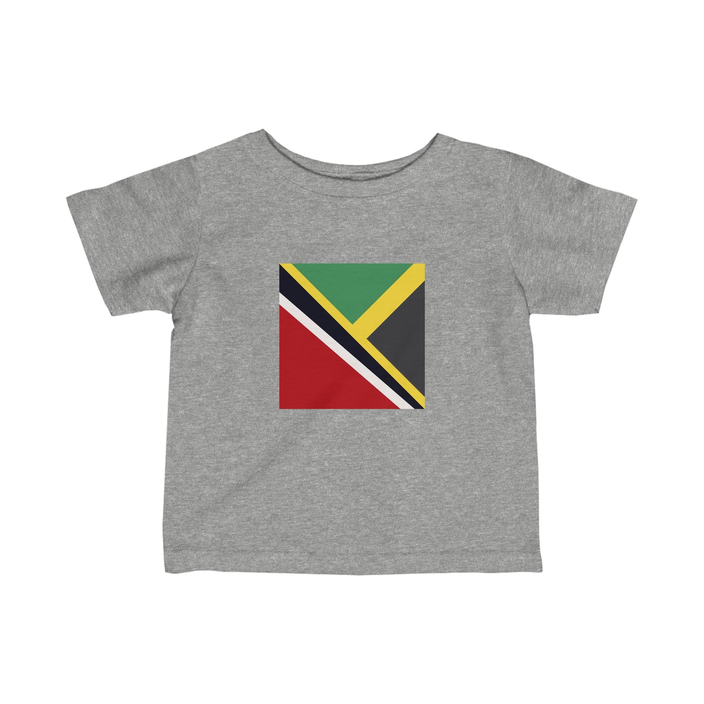 Infant Trini Jamaican Flag | Trinidad Jamaica Flag Toddler Tee Shirt