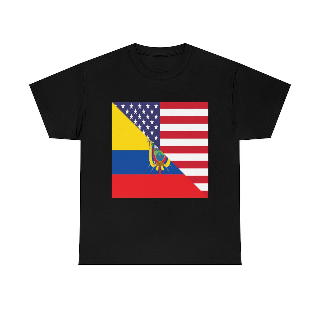 Ecuadorian American Flag Tee Shirt | Unisex Ecuador USA Tshirt