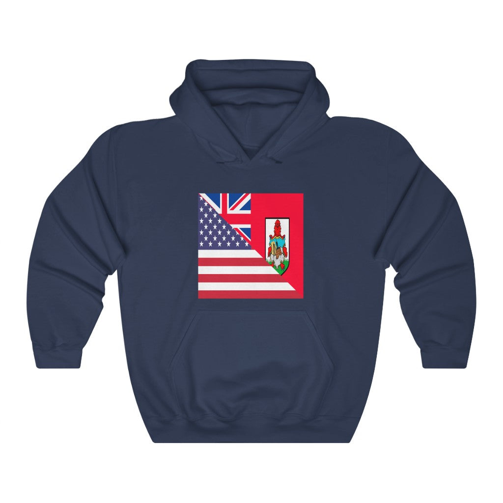 Bermuda American Flag Hoodie  | Unisex Half Bermudan USA Pullover