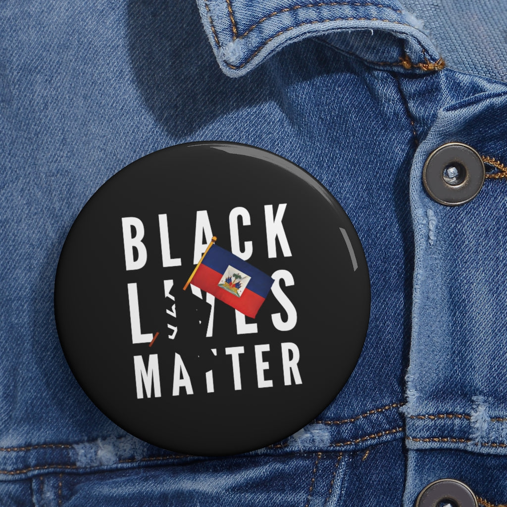 Black Lives Matter Haitian Flag Pin Button | BLM Haiti