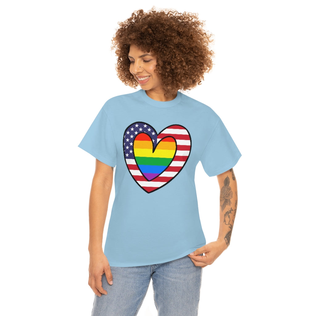 Rainbow Flag T-Shirt | Unisex LGBTQ Gay American Pride Men Women Tee