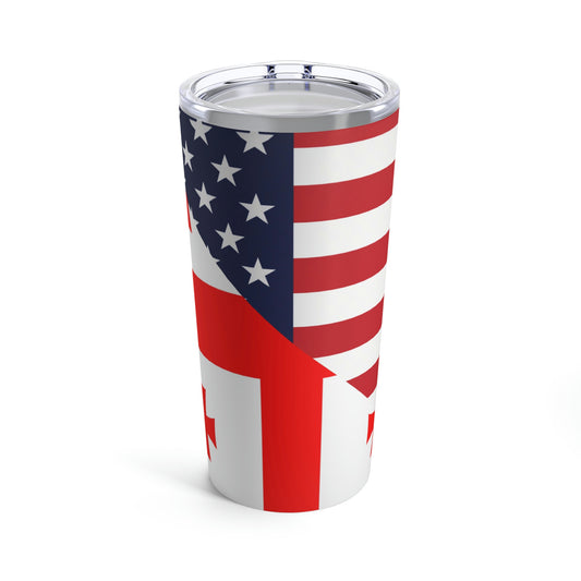 Georgian American Flag Georgia USA Tumbler 20oz