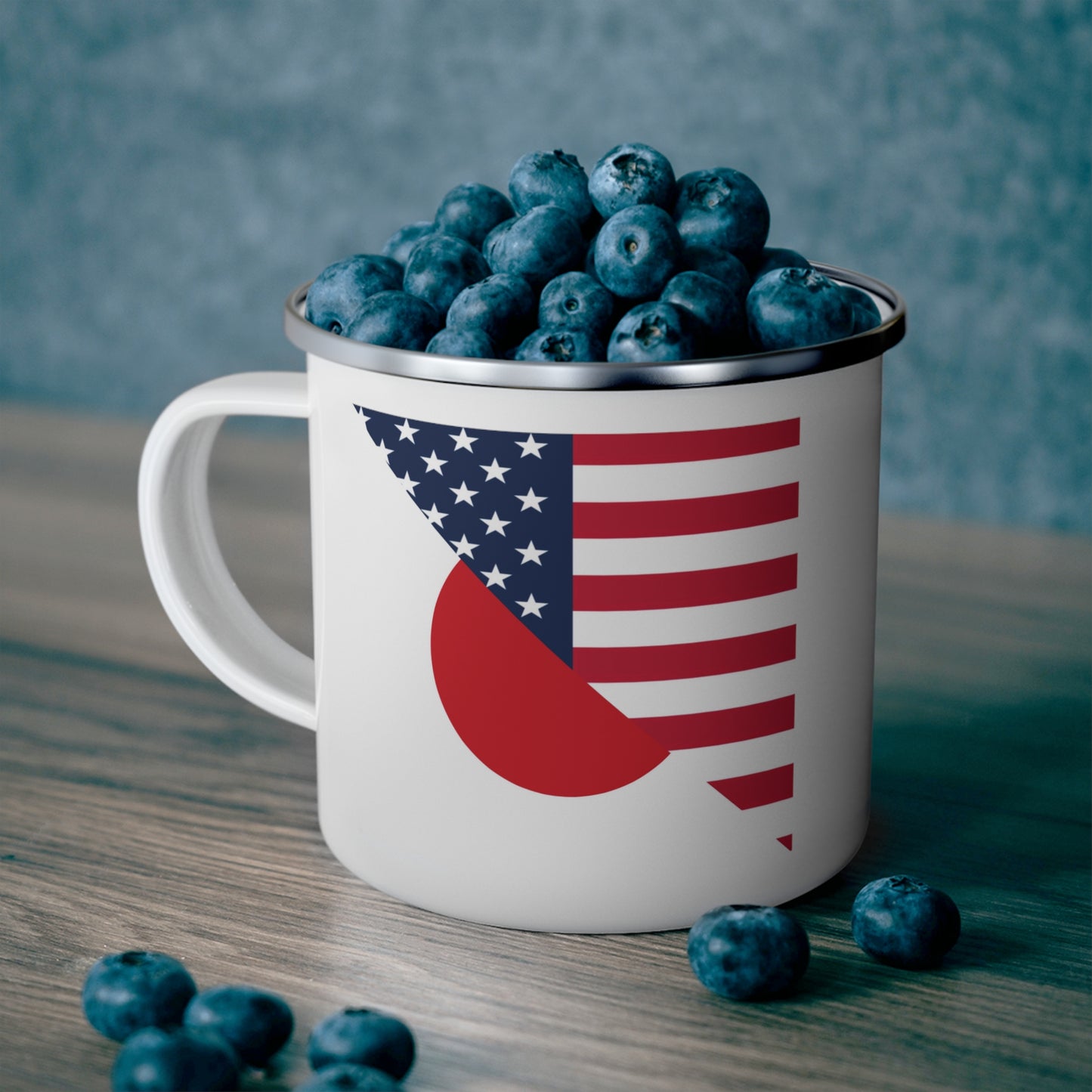 Japan America Flag |Half Japanese USA Flag 12oz Enamel Mug