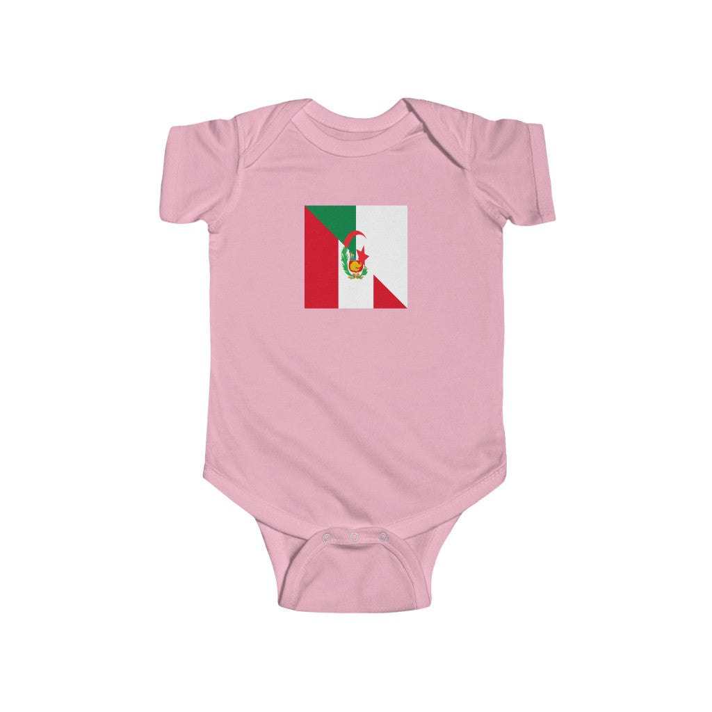 Peruvian Algerian Flag Baby Bodysuit | Algeria Peru Newborn Clothes