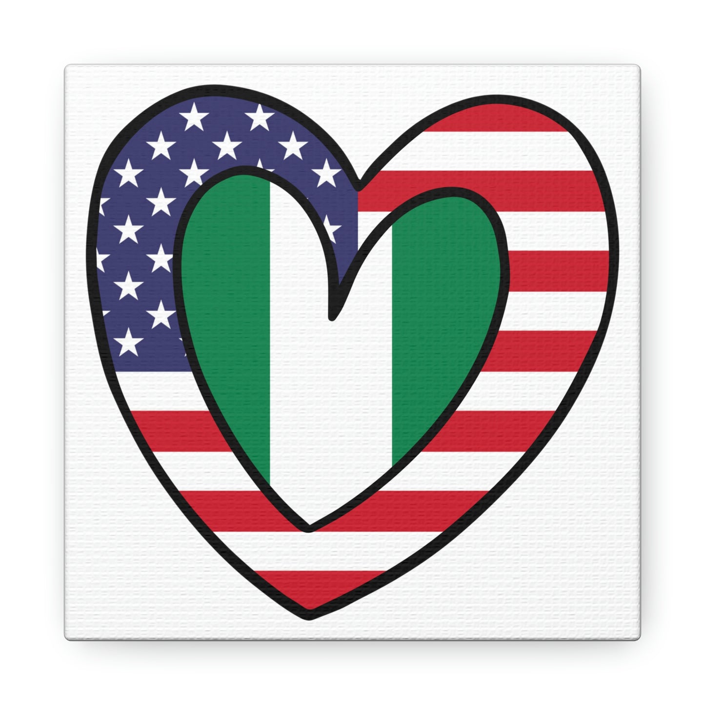 American Nigerian Flag Inner Heart USA Naija Nigeria Canvas Gallery Wraps | Wall Art