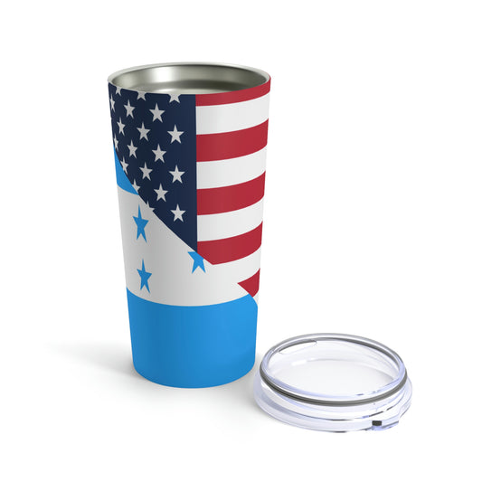 Honduras American Flag Half Honduran USA Tumbler 20oz Beverage Container