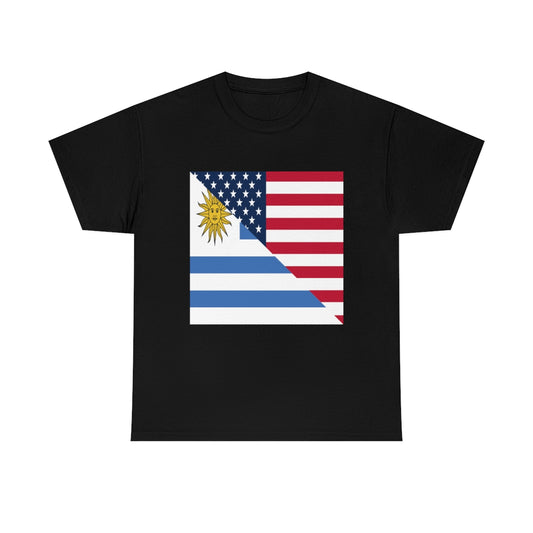 Uruguay American Flag Half Uruguayan USA T-Shirt | Unisex Tee Shirt