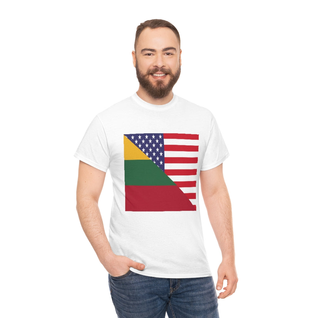 Lithuanian American Flag Unisex Tee Shirt | Lithuania Tshirt