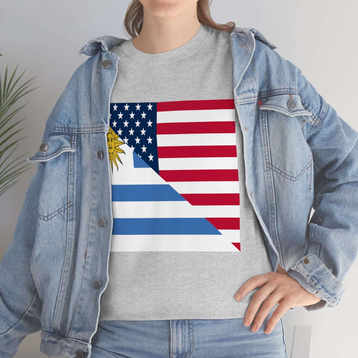 Uruguay American Flag Half Uruguayan USA T-Shirt | Unisex Tee Shirt