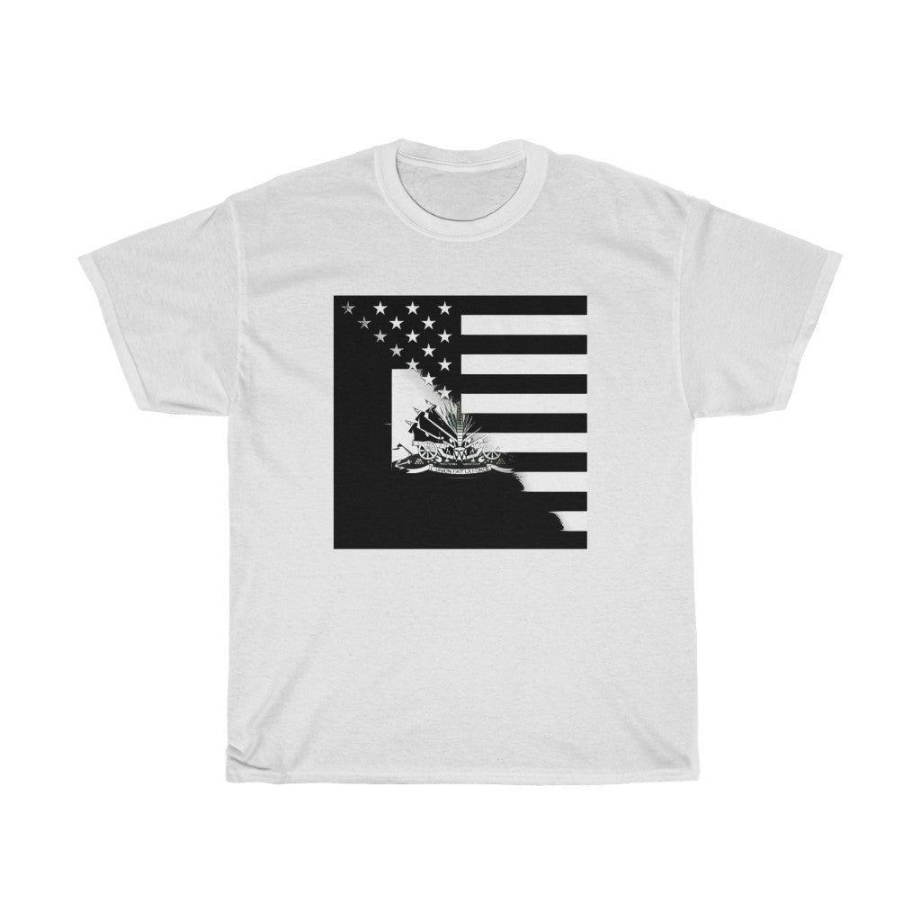 B&W Haitian-American Flag Tee | Haiti USA Men Women Shirt