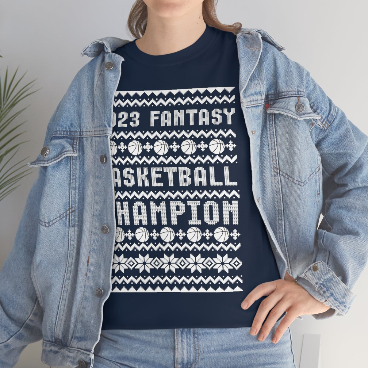 Fantasy Basketball Champion 2023 Ugly Christmas Tee Shirt | Unisex Champ T-Shirt