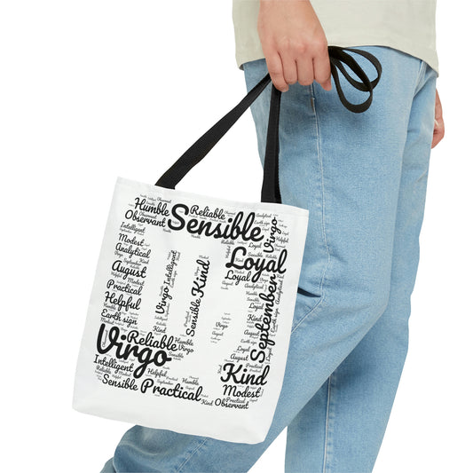 Virgo Zodiac Astrology Sign Traits Black Tote Bag | Shoulder Bag