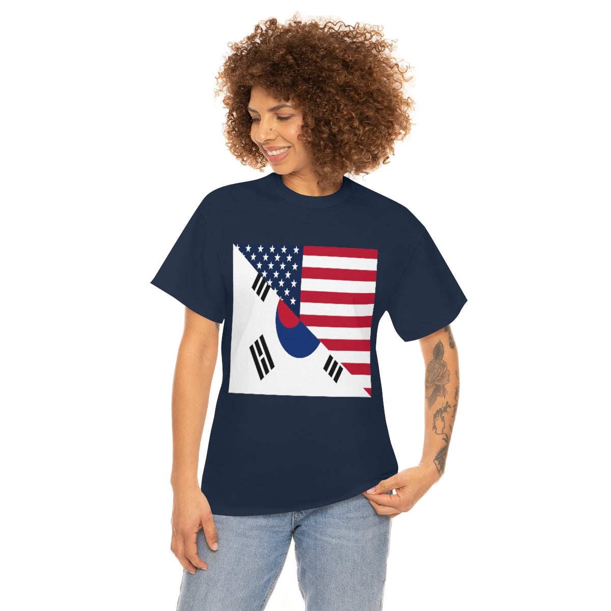 South Korean American Flag Half South Korea USA T-Shirt | Unisex Tee Shirt