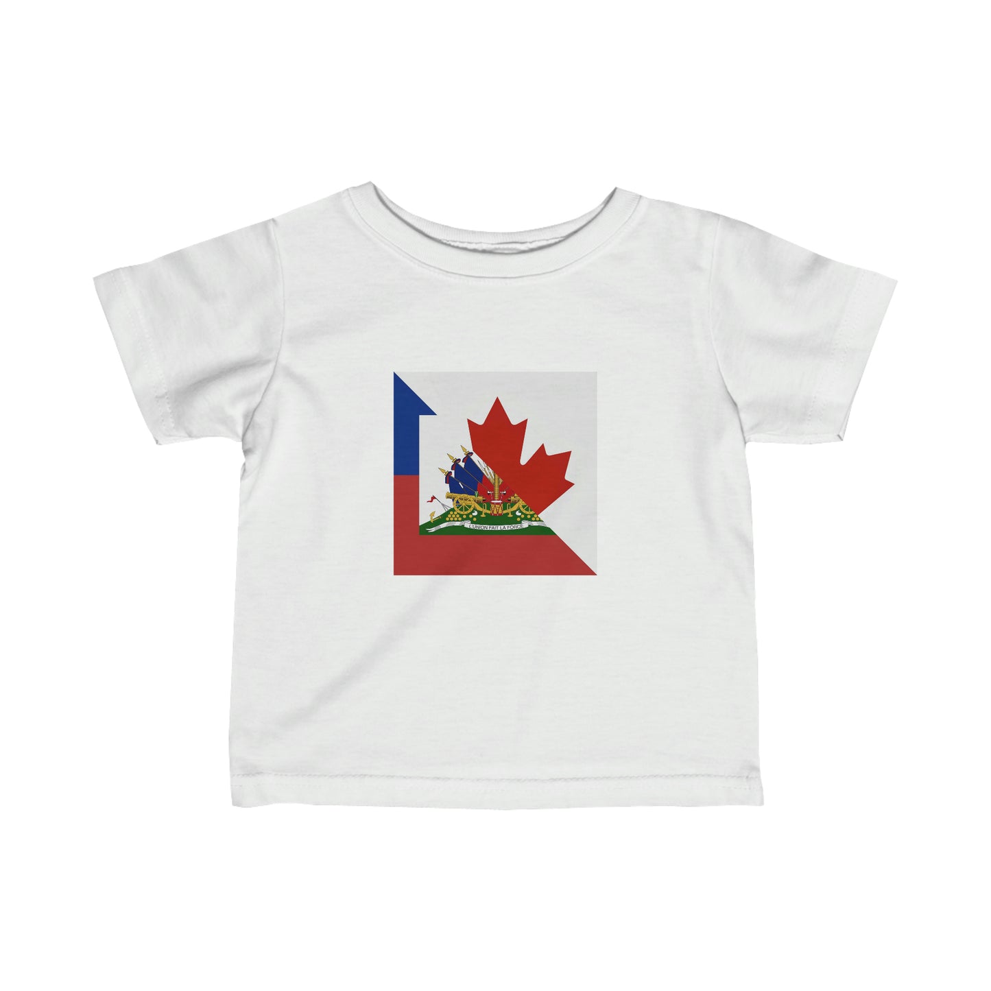 Infant Haitian Canadian Flag | Half Haiti Canada Canadien Toddler Tee Shirt