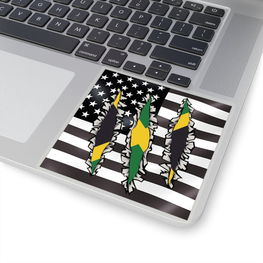Jamaican-American Flag Sticker | Jamaica Flag Adhesive Accessory