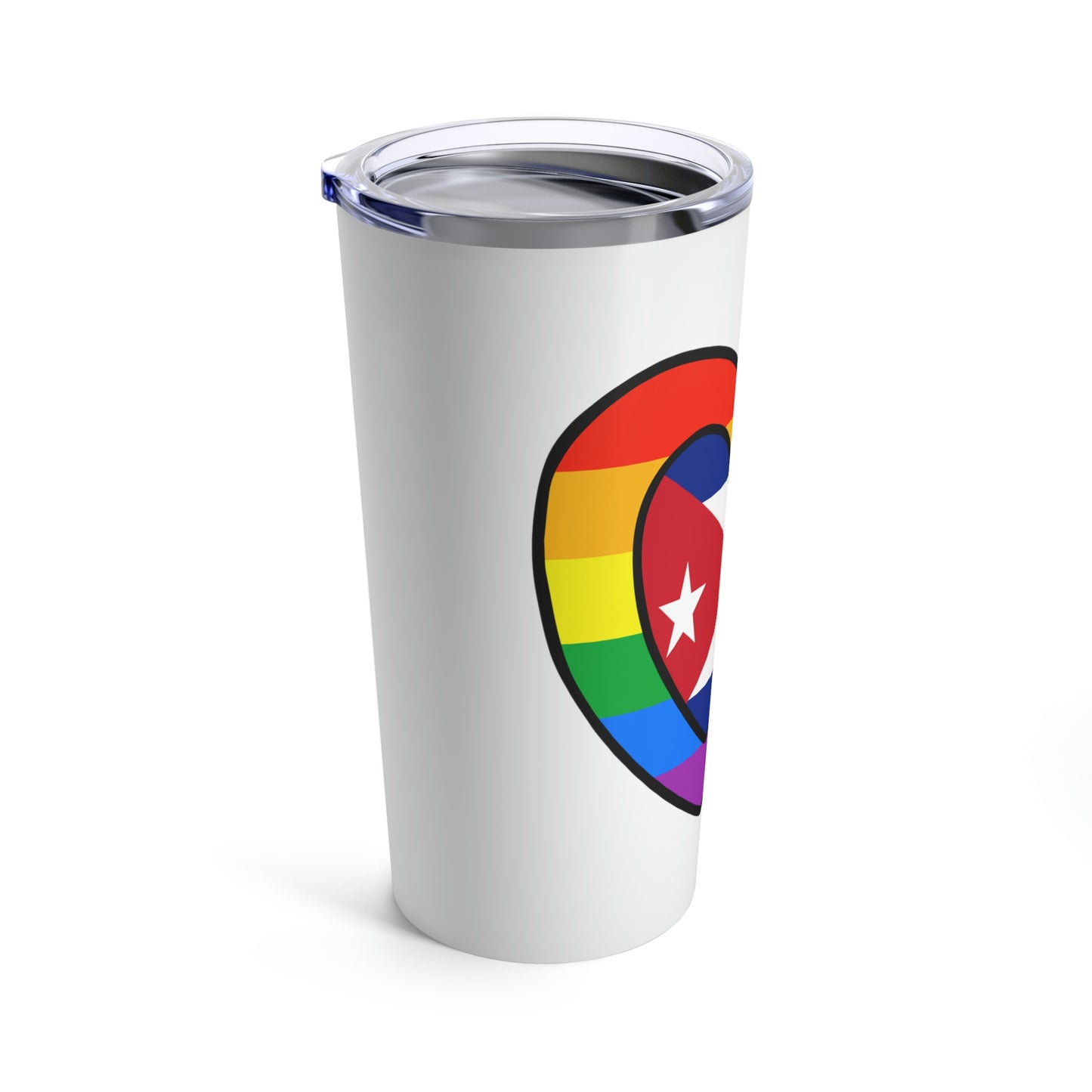 Cuban Rainbow Flag Heart Cuba Pride Month Tumbler 20oz