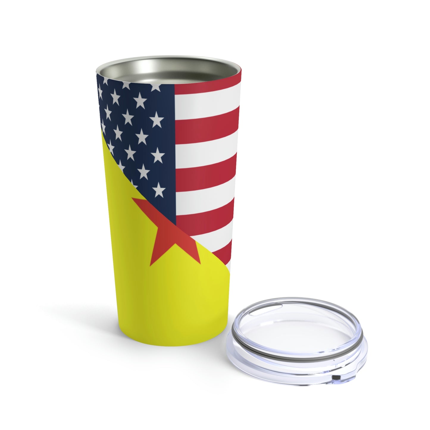 French Guiana American Flag Half Guianese USA Tumbler 20oz