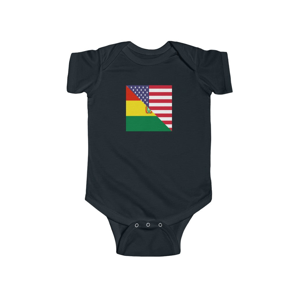 Bolivian American Flag Baby Bodysuit | Bolivia USA Newborn Boy Girl