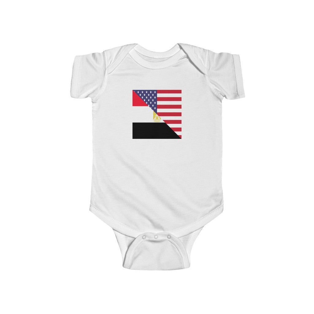 Egypt American Flag Baby Bodysuit | Egyptian USA Newborn Boy Girl