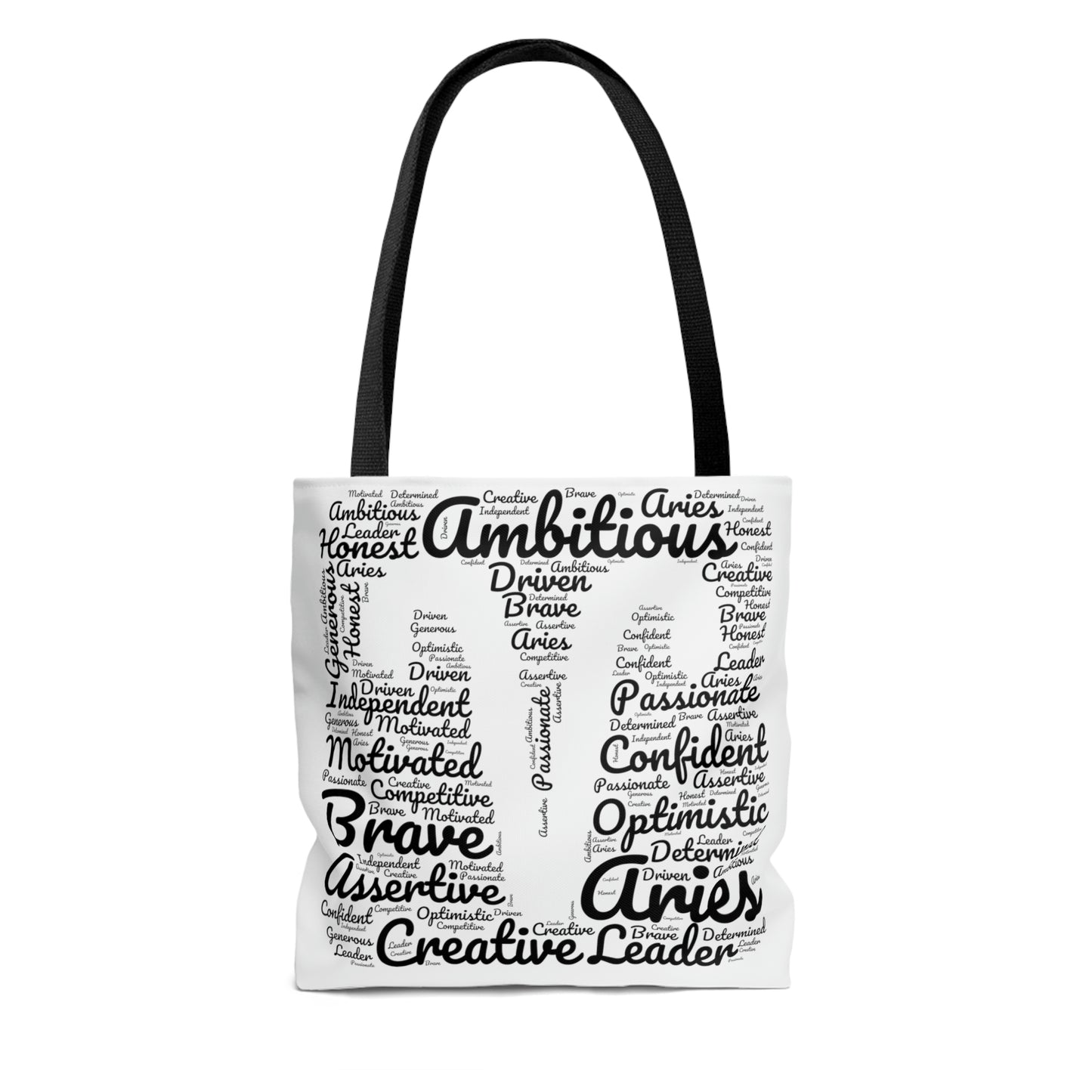 Aries Zodiac Sign Astrology Black Tote Bag | Shoulder Bag