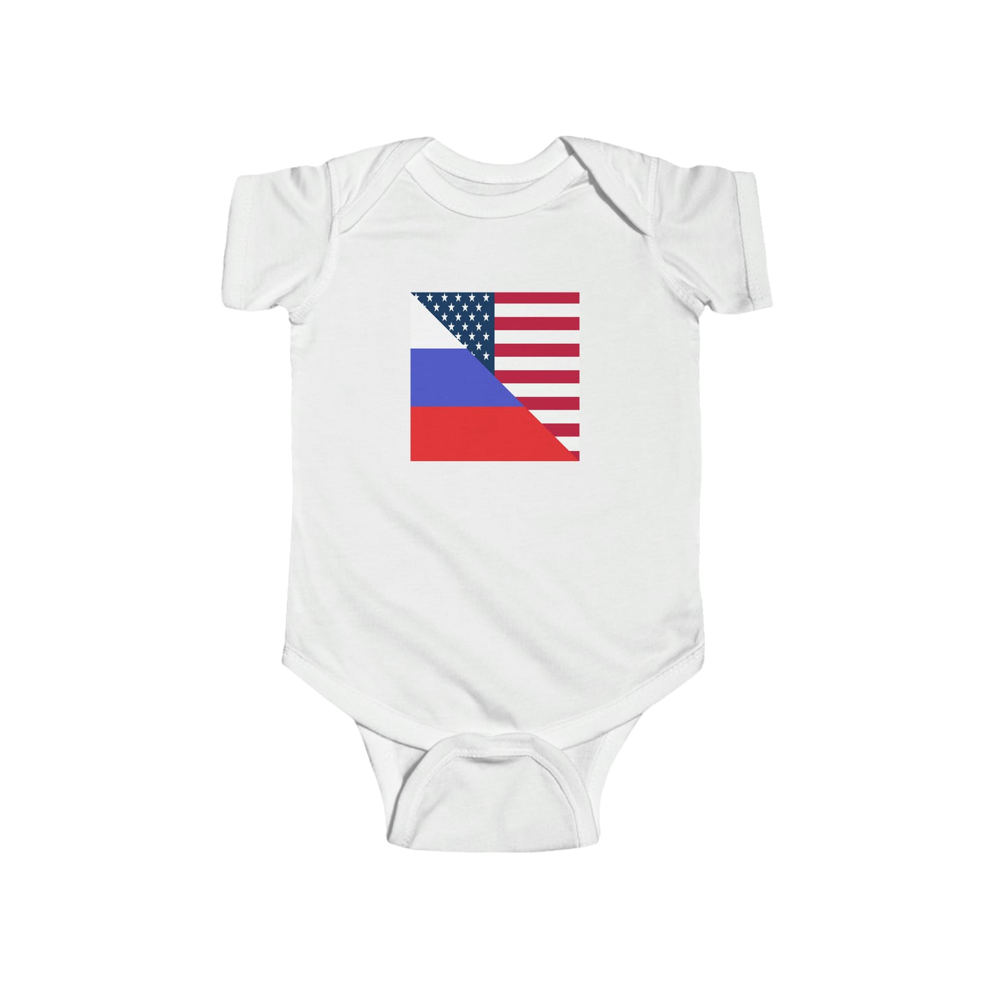 Russian American Flag Half Russia USA Baby Bodysuit | Newborn Boy Girl