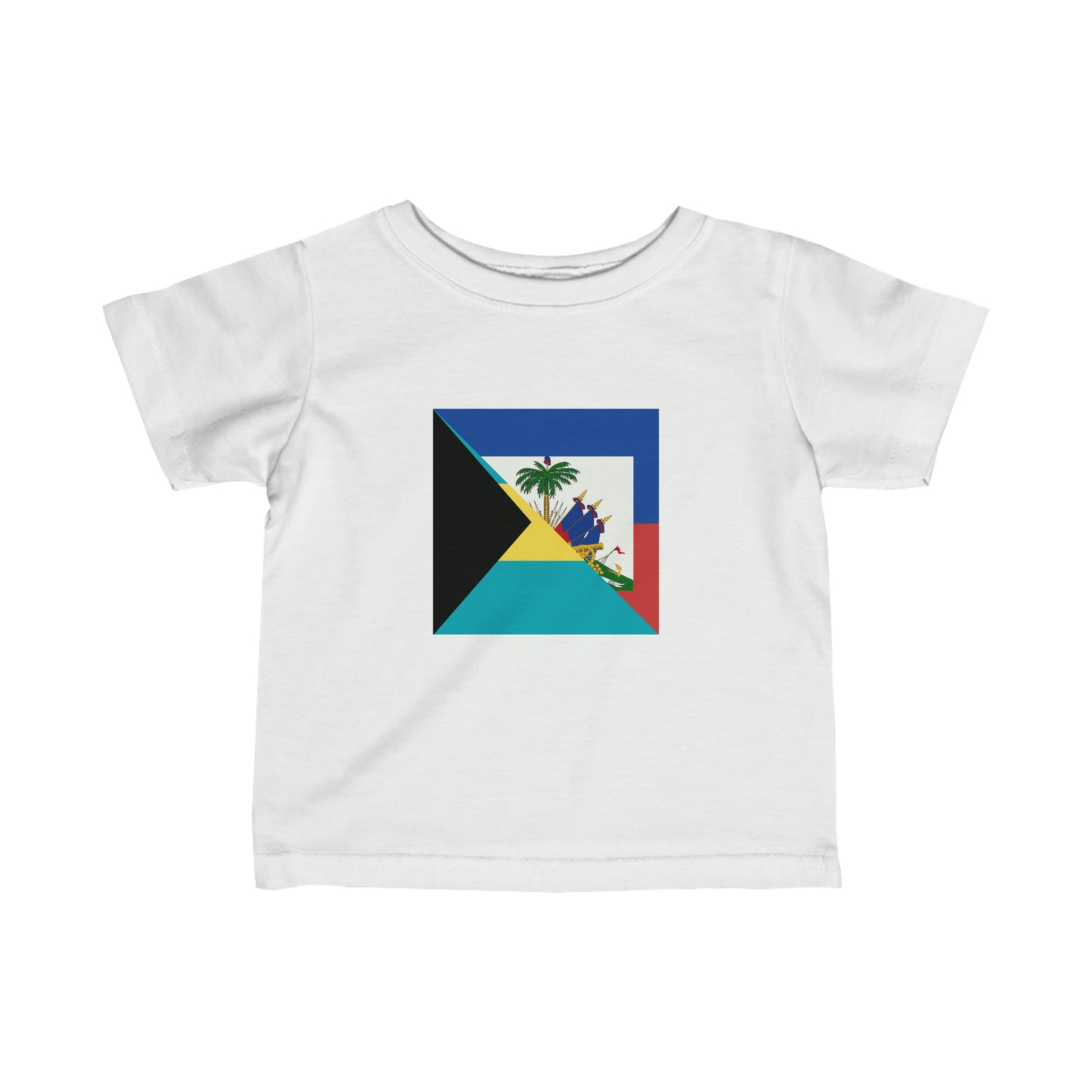 Infant Haiti Bahamas Flag | Half Haitian Bahamian Flag Toddler Tee Shirt