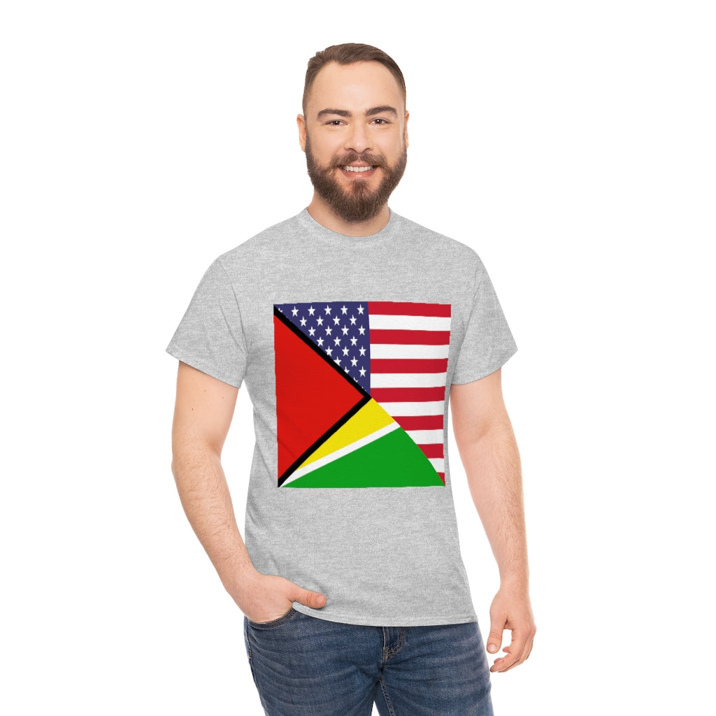 Guyanese American Flag Tee Shirt | Unisex Guyana USA Tshirt