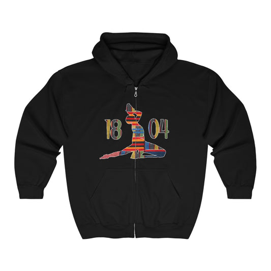 Kente Neg Marron 1804 Haiti | Haitian Neg Mawon Zip Hoodie | Hooded Sweatshirt