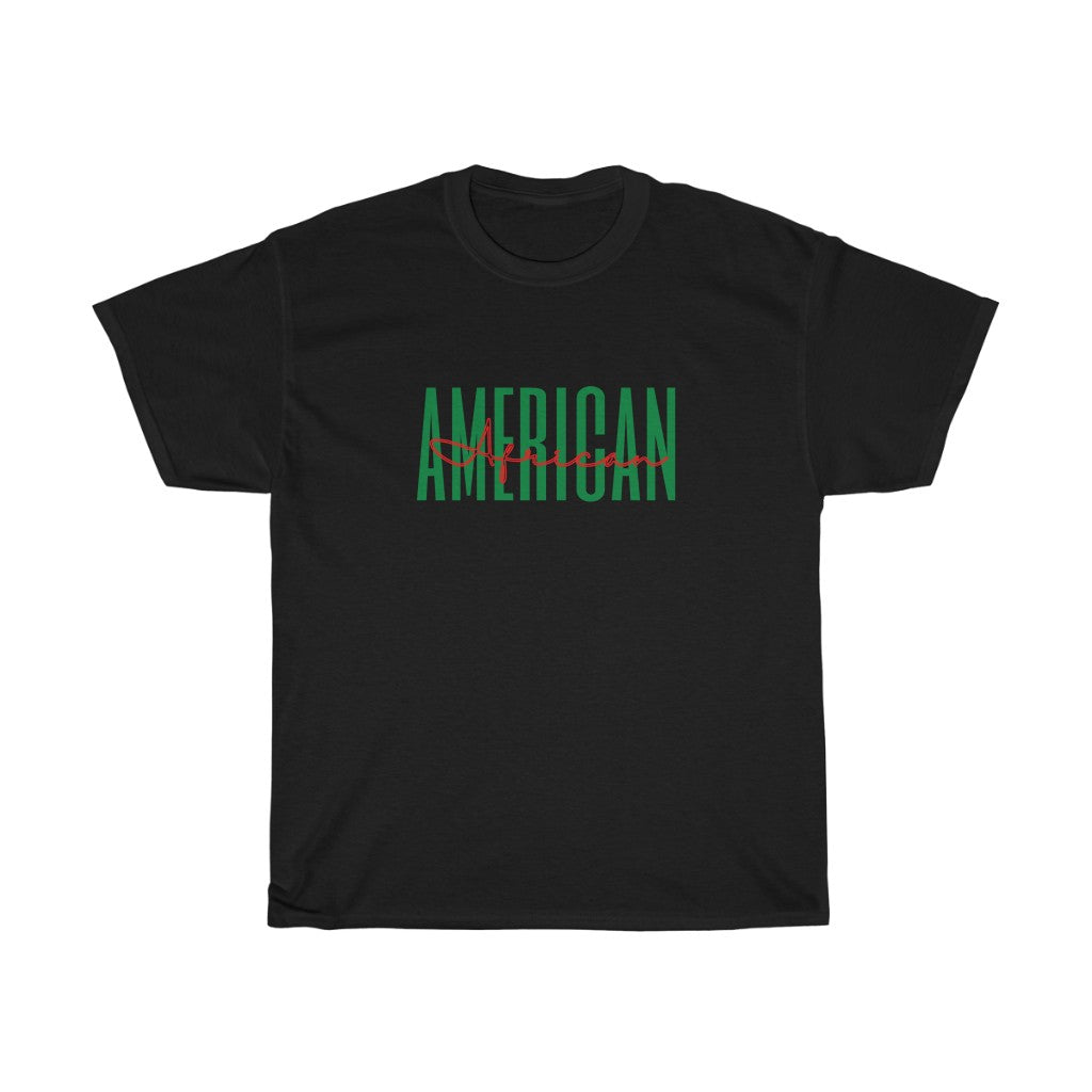 African American Color Text T-Shirt | Unisex Black USA Tee