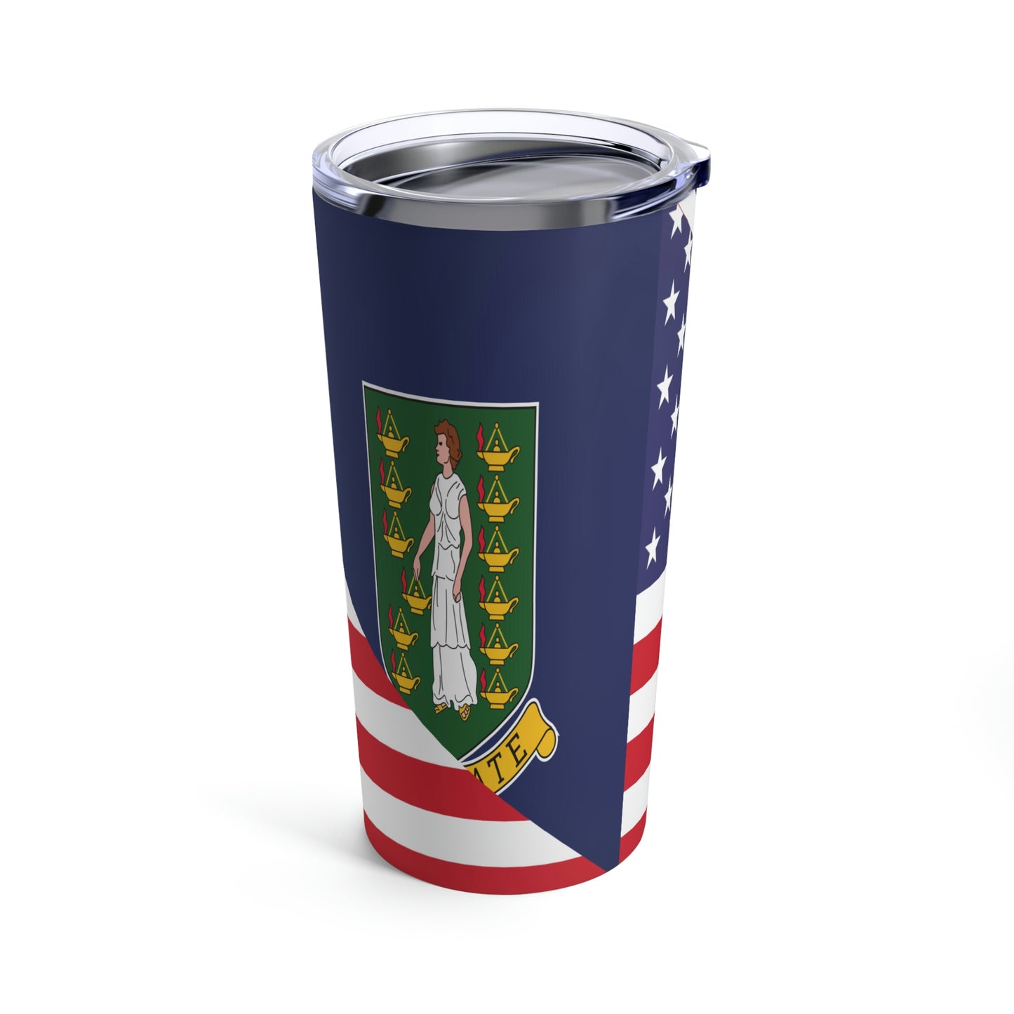 British Vigin Islands American Flag Half Islanders USA Tumbler 20oz