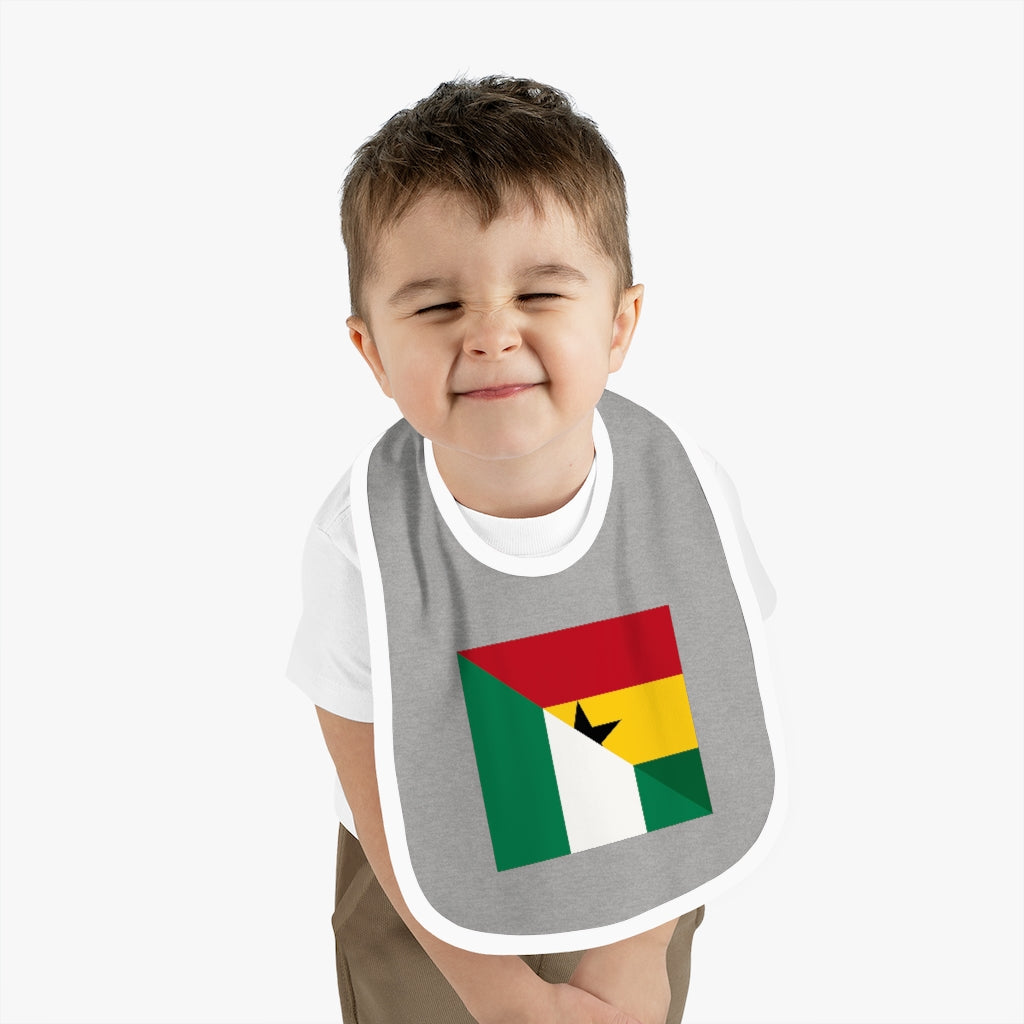 Nigerian Ghanaian Flag Baby Bib | Nigeria Ghana Newborn