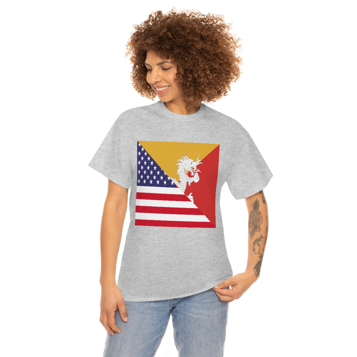 Bhutan American Flag Half Bhutanese USA T-Shirt | Unisex Tee Shirt