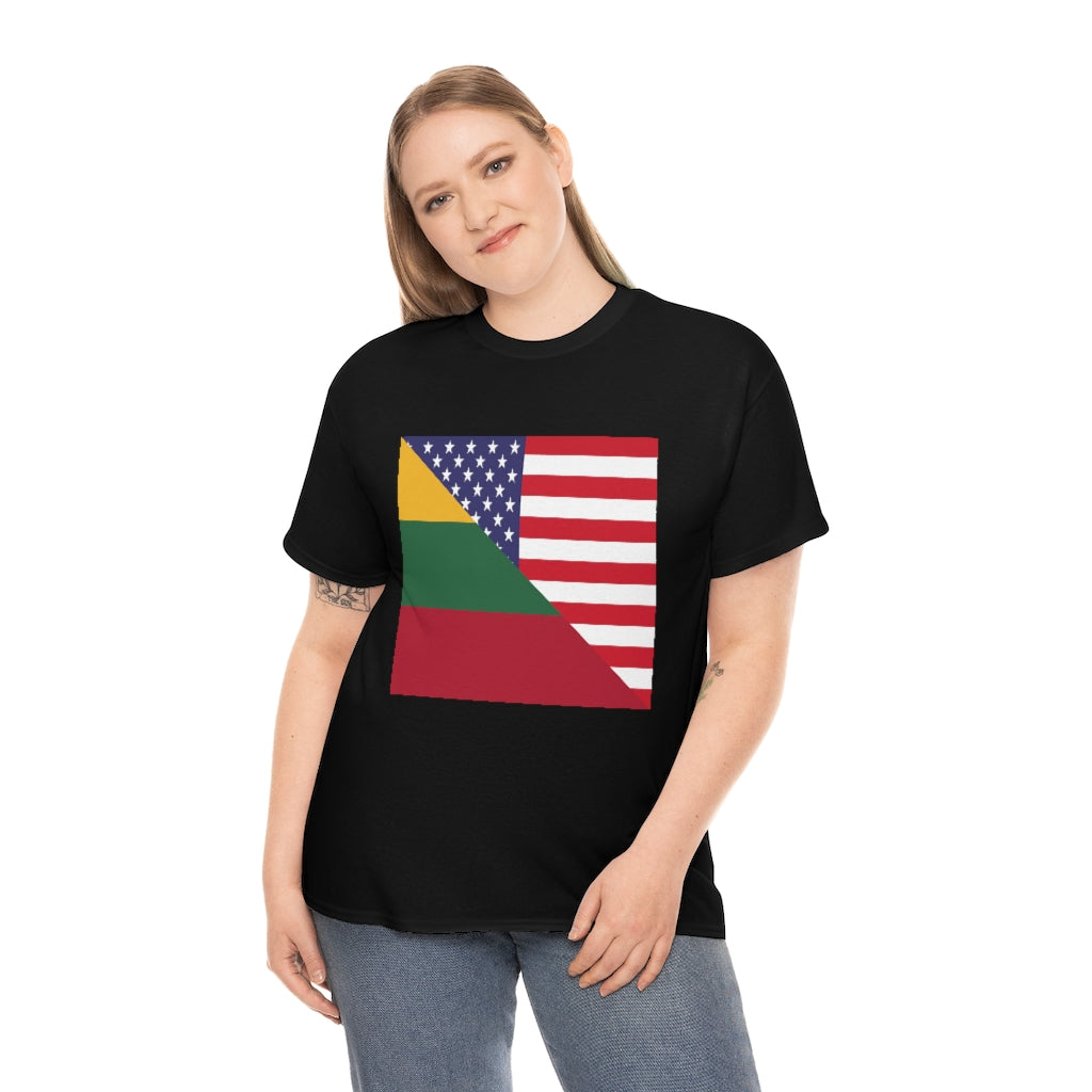 Lithuanian American Flag Unisex Tee Shirt | Lithuania Tshirt