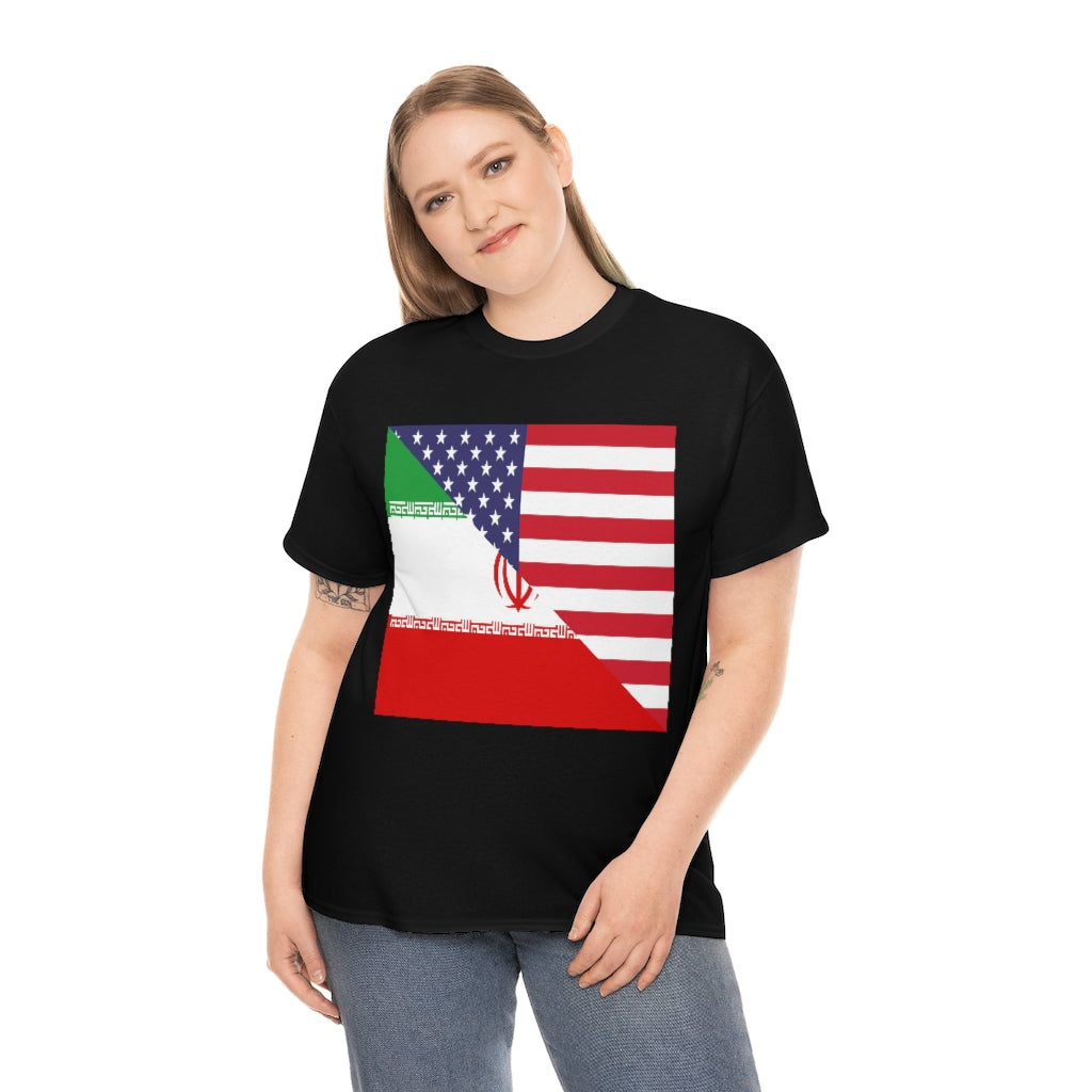 Iran American Flag Tee Shirt | Unisex Iranian USA Tshirt