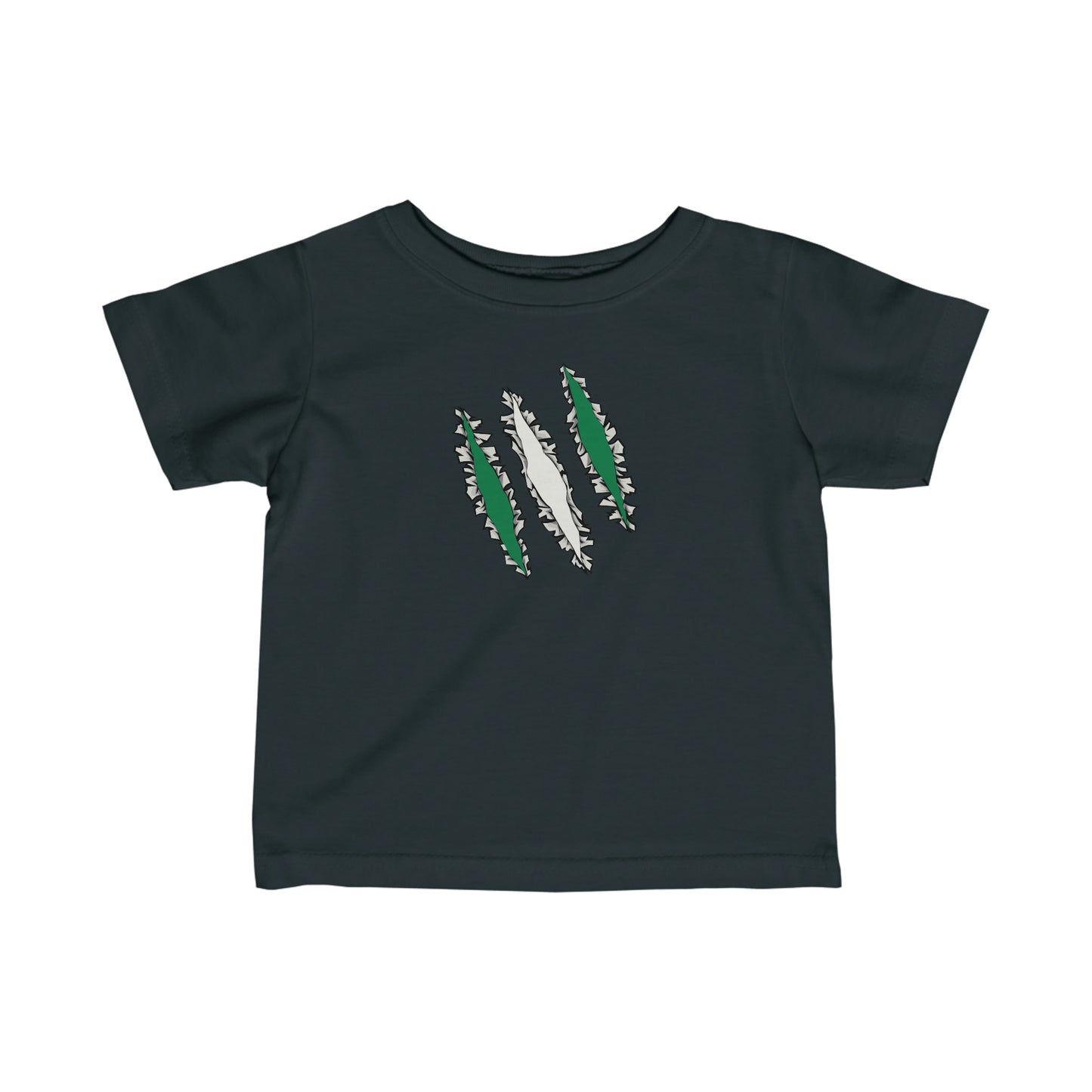 Infant Slashed Nigeria Flag | Nigeria Toddler Tee Shirt