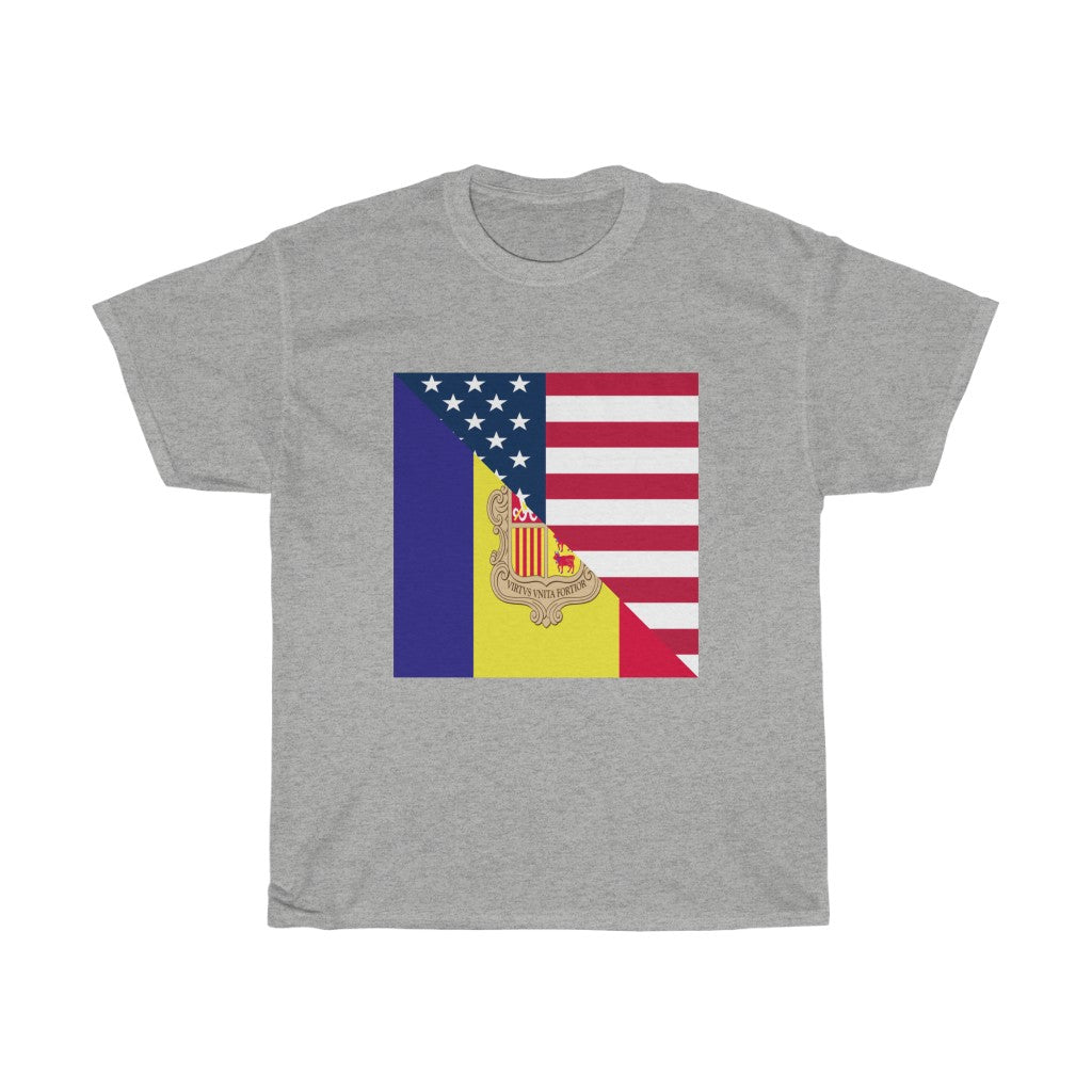 Andorran American Flag T-Shirt | Unisex Andorra USA Tee