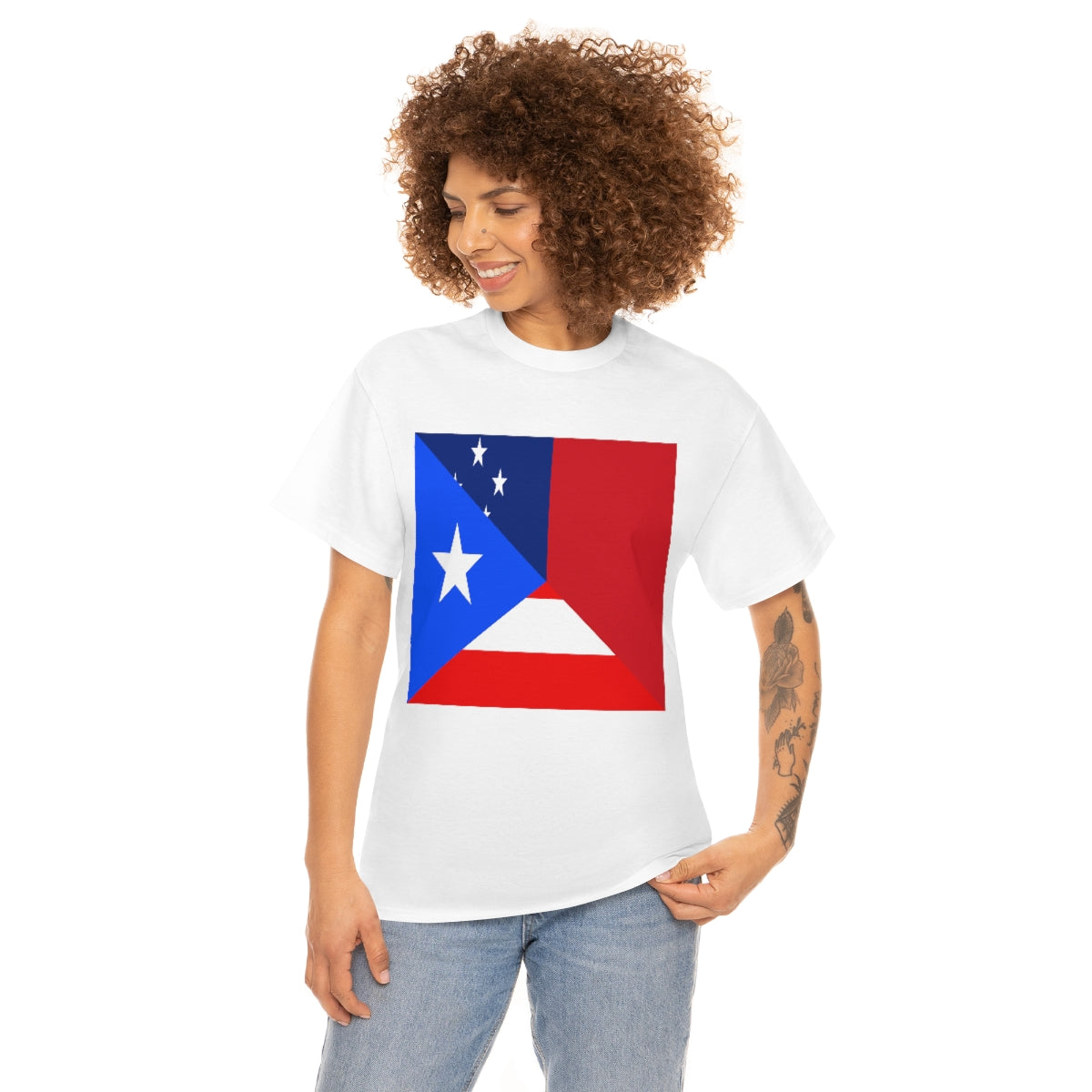 Puerto Rico Samoa Flag Half Puerto Rican Samoan T-Shirt | Unisex Tee Shirt