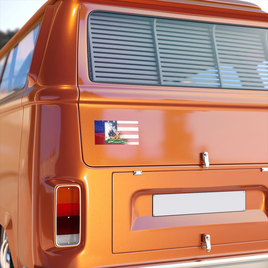 Haitian American Flag Bumper Stickers