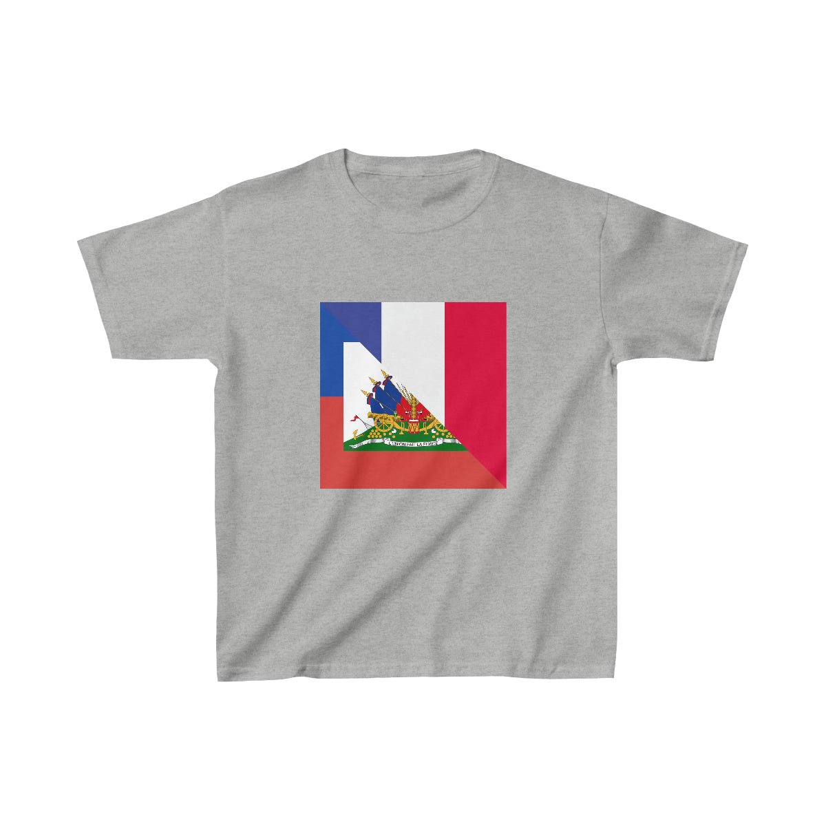 Kids Haiti France Flag | Half Haitian French Flag Ayiti T-Shirt | Unisex Tee Shirt