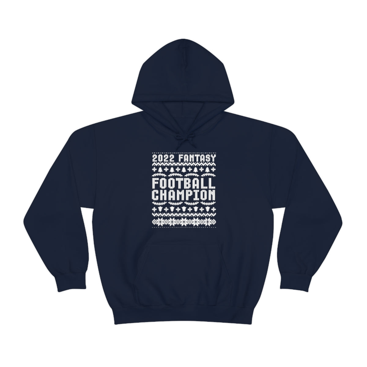 2022 Fantasy Football Champion Ugly Holiday Christmas Champ Hoodie | Unisex Pullover Hooded Sweatshirt