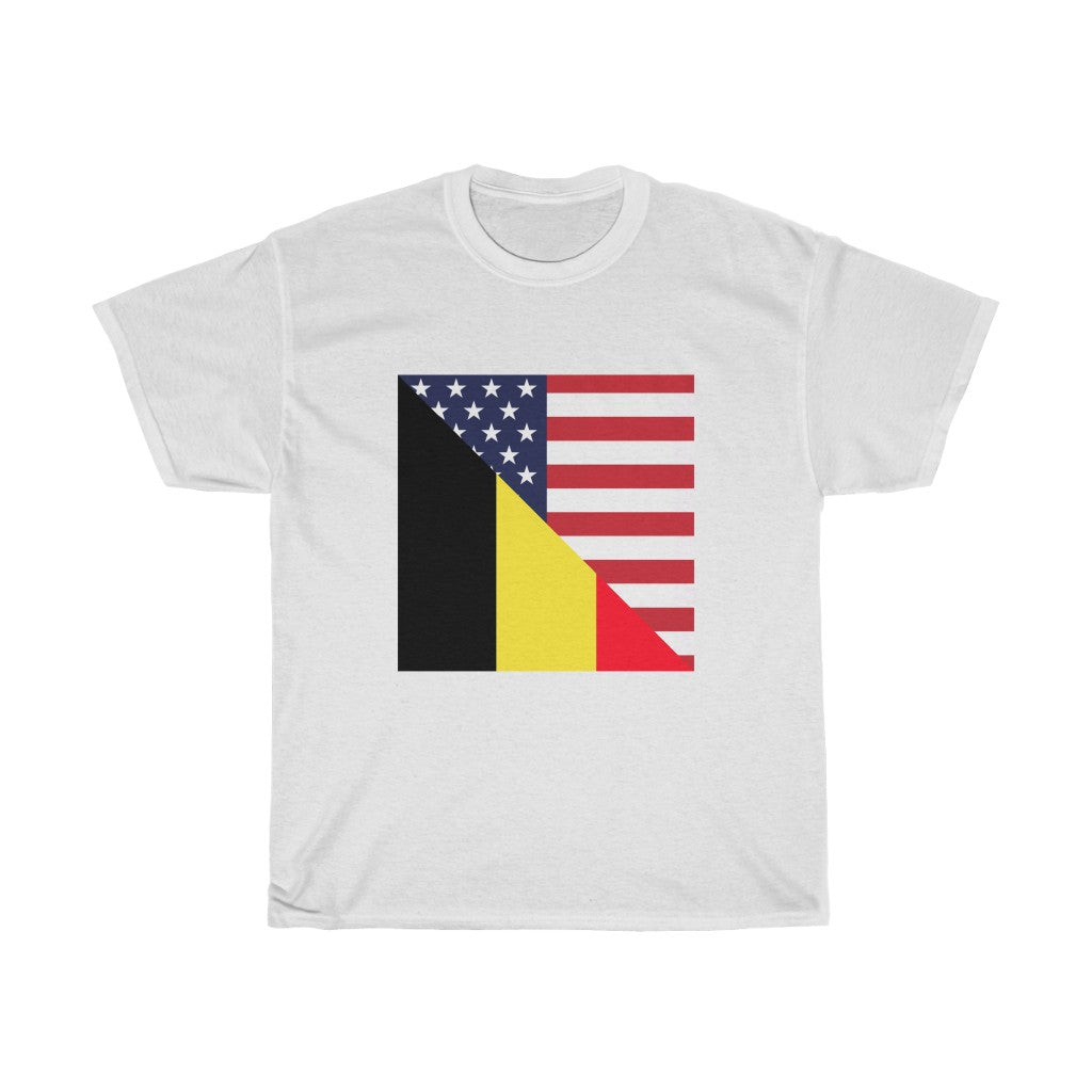 Belgium American Flag T-Shirt | Unisex Belgian USA Tee