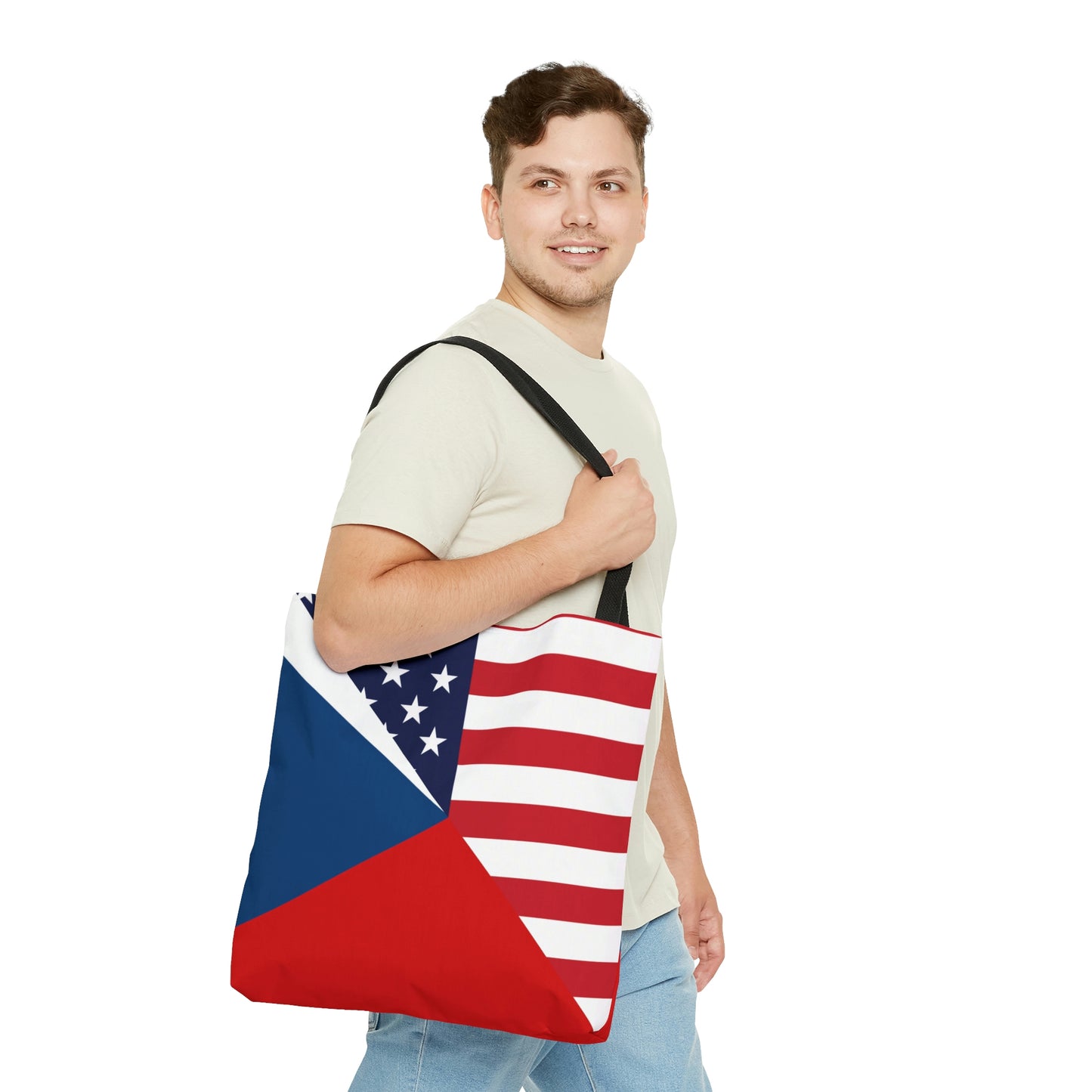 Czech Republic American Flag Czechia USA  Tote Bag | Shoulder Bag