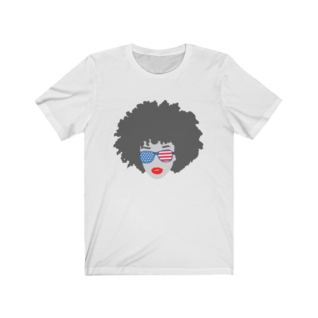 American Woman USA Flag Glasses T-Shirt