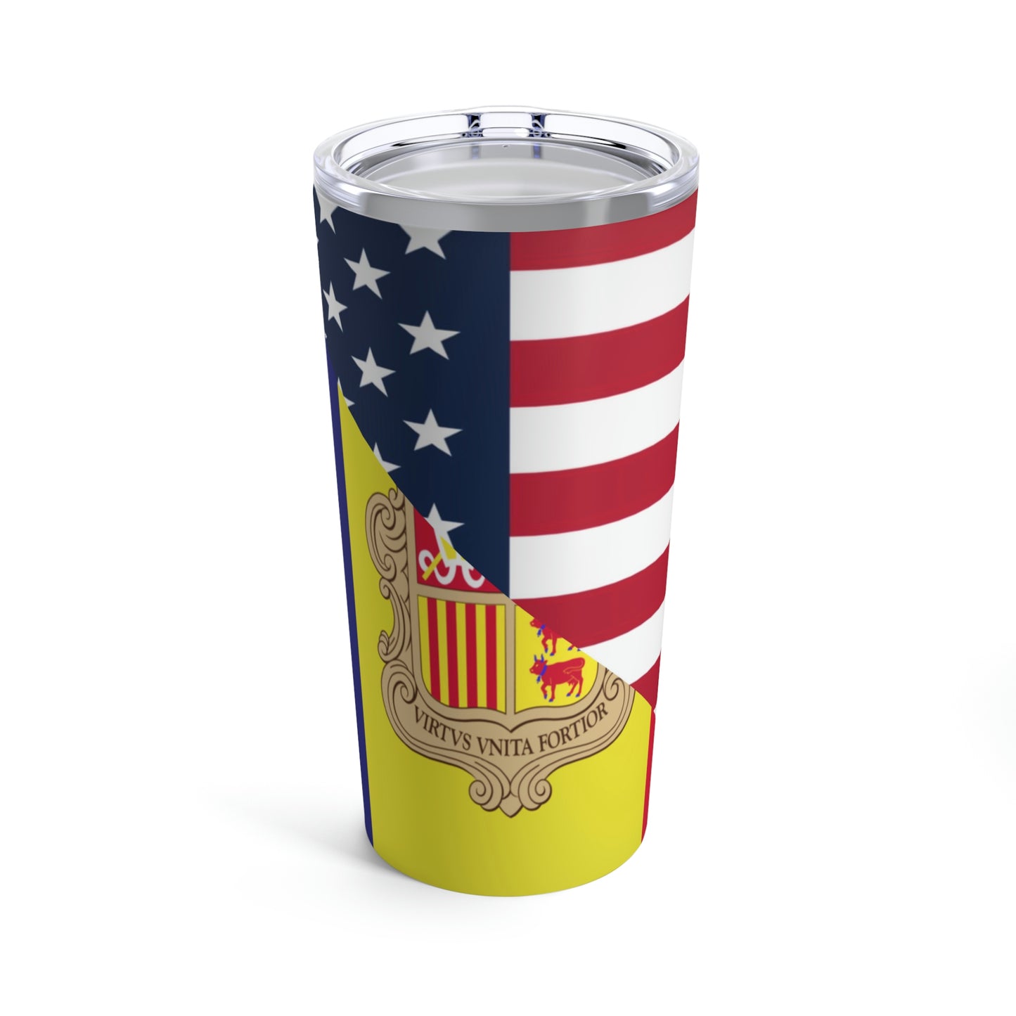 Andorra American Flag Andorran USA Tumbler 20oz