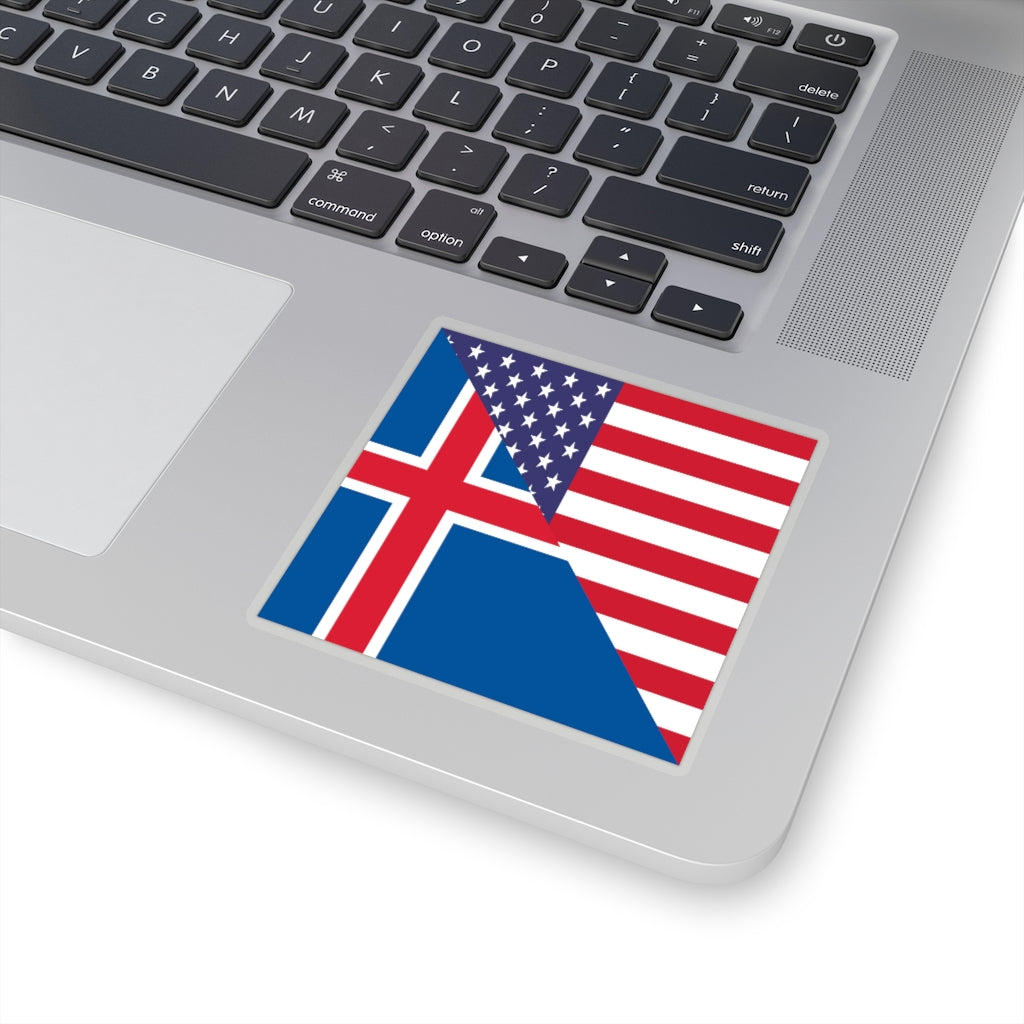 Icelander American Flag Sticker | Iceland USA Stickers