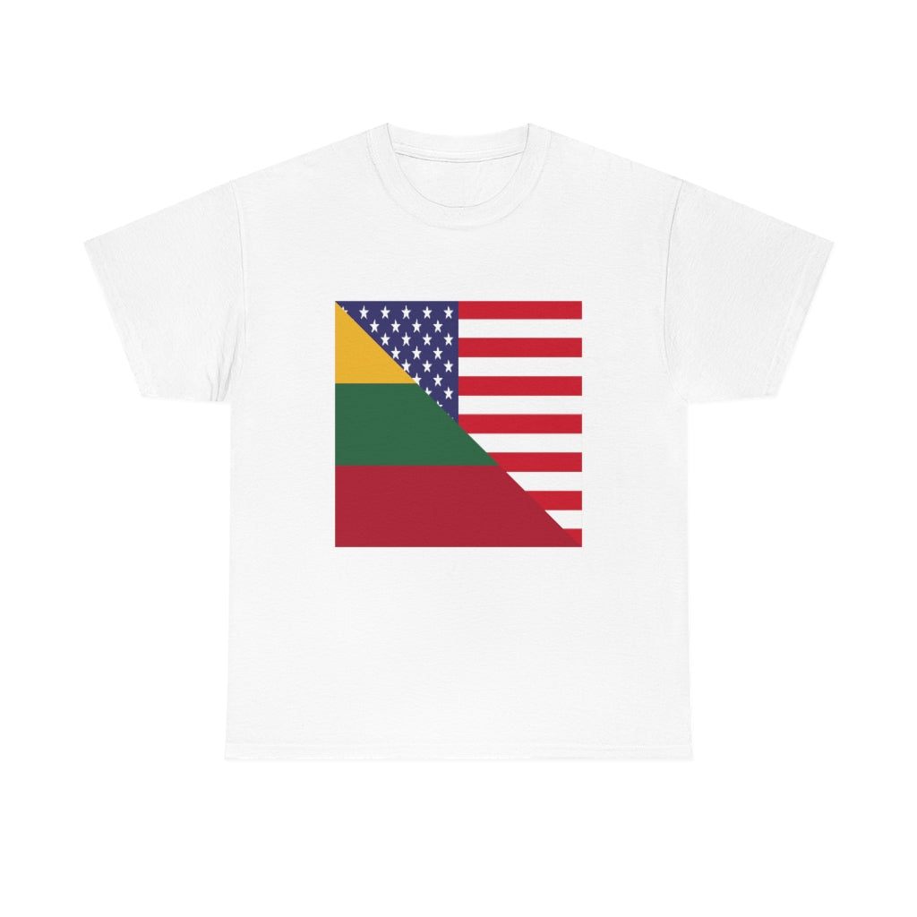 Lithuanian American Flag Unisex Tee Shirt | Lithuania Tshirt