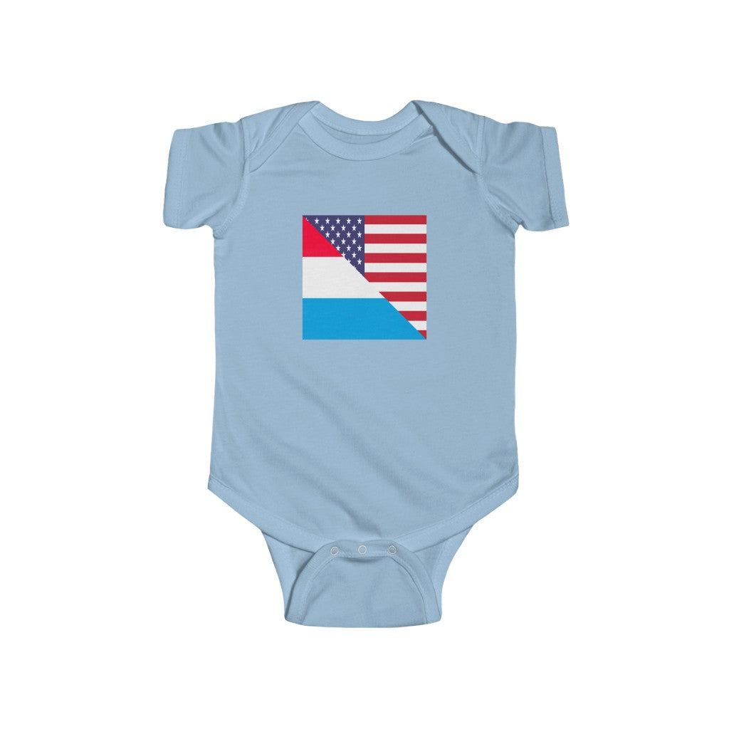 Luxembourg American Flag Baby Bodysuit | Luxembourger USA Newborn