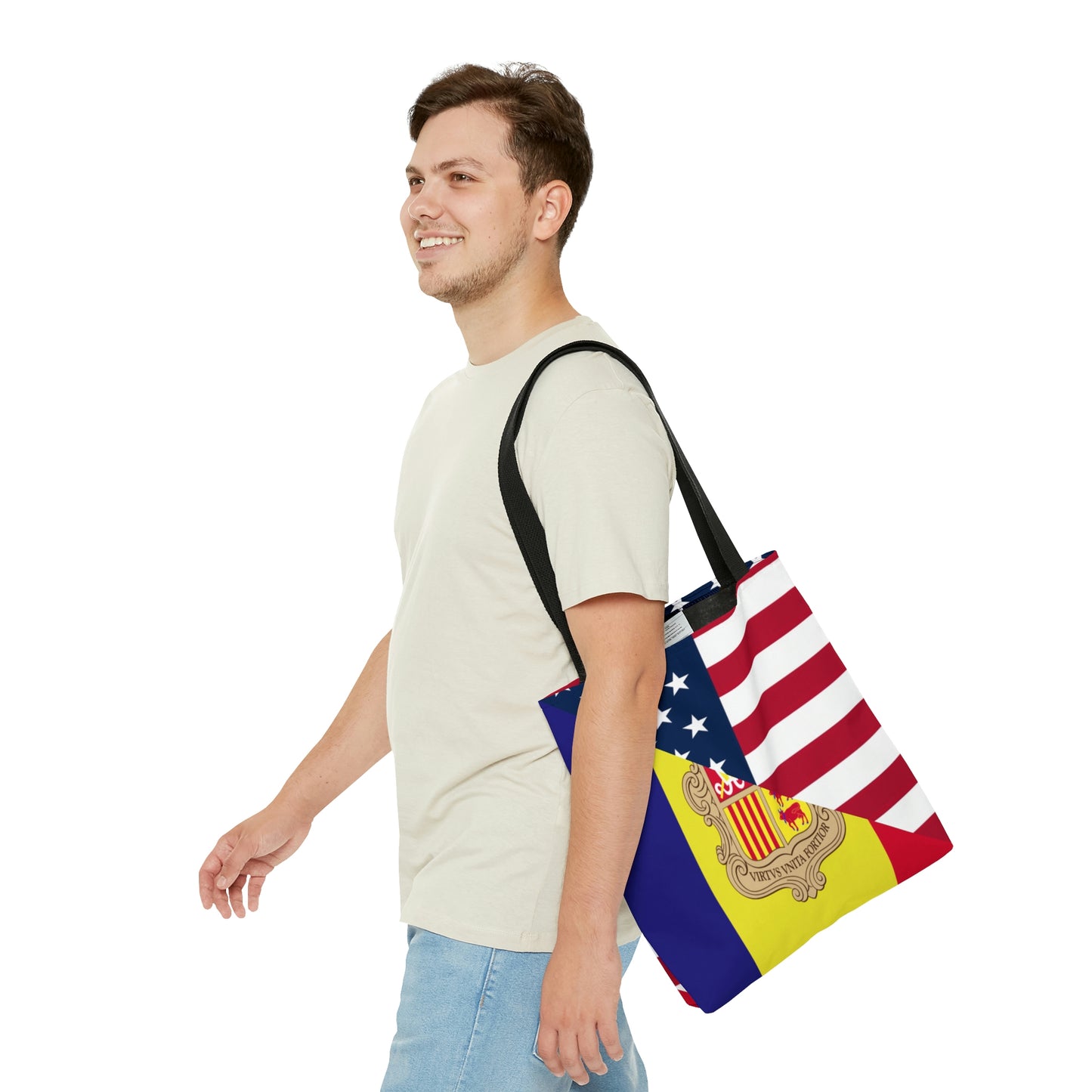 Andorra American Flag Andorran USA Tote Bag | Shoulder Bag